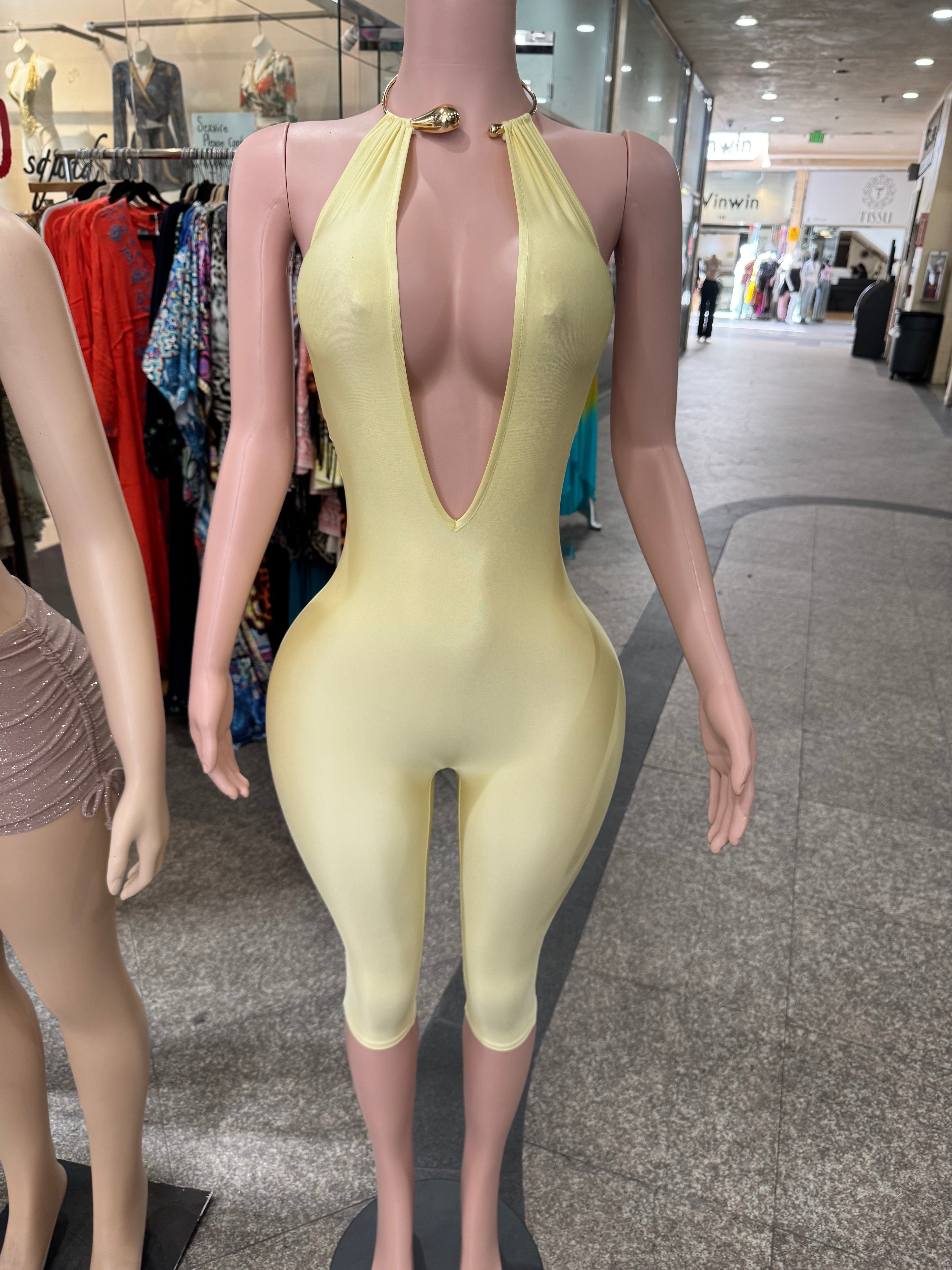 Halter Plunge Catsuit